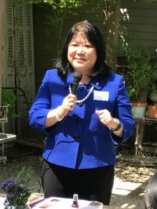 Event speaker, Dr. Ellen Junn, CSU, Stanislaus President and branch members talks about her life and life/programs at CSU, Stanislaus