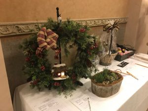 Silent action items— wreath and small succulent garden