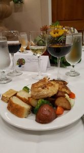 Buffet meal plus wine from local wineries donated to event.